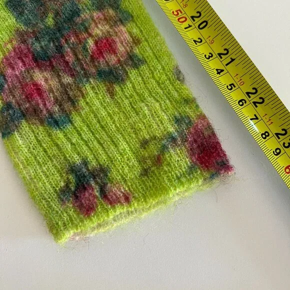 NWT J.Crew Brushed wool blend crewneck sweater / lemon rose garden - Picture 6 of 10